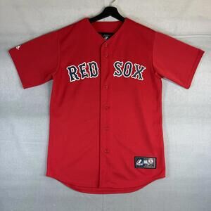 Majestic Boston Red Sox Baseball Jersey Mens Medium Red MLB Blank